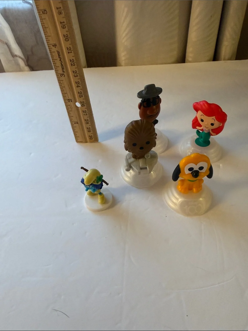 Disney Cake Topper Figures - Red, Brown, Yellow, Blue